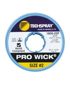 Techspray TEC1809-25F. Entlötlitze Premium, 1,4 mm, 7,6 m, gelb