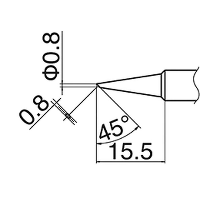 Hakko T18 C08 Soldering Tip Shape 0 8c