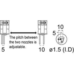 Hakko A1325. Soldering tip Dual Single Size Φ1.5 x 5 to 10Vacuum function inoperative nozzle