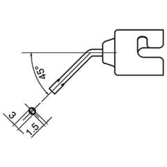 Hakko N51-05. Soldering tip Bent Single Vacuum function inoperative nozzle