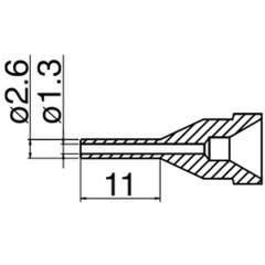 Hakko N61-13. Soldering tip Nozzle Long type Size Φ1.3