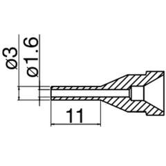Hakko N61-14. Soldering tip Nozzle Long type Size Φ1.6
