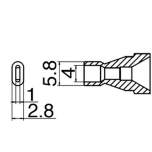 Hakko N61-16. Soldering tip Nozzle Oval type Size 4×1 mm