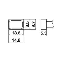 Hakko T15-1201. Soldering tip Quad Size 13.6 x 8.5