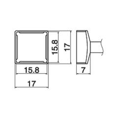 Hakko T15-1208. Soldering tip Quad Size 15.8 x 15.8