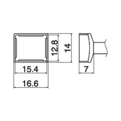 Hakko T15-1210. Soldering tip Quad Size 15.4 x 12.8
