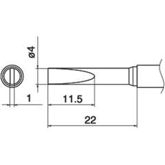 Hakko T15-DL4. Soldering tip Shape-4D Long