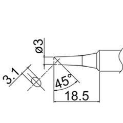 Hakko T19-C3. Soldering tip Shape-3C