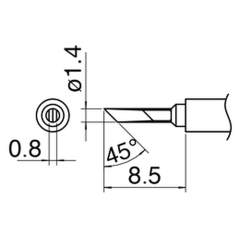Hakko T30-KN. Soldering tip Shape-KN C5041 Nozzle assembly D