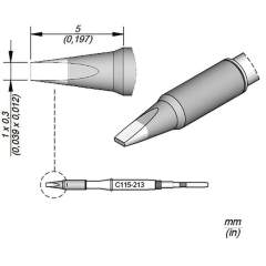 JBC C115213. Lötspitze meißelförmig, 1x0,3 mm, C115213