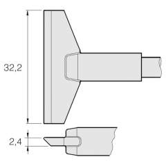JBC C470023. Lötspitze klingenförmig, 32,2 mm, C470023
