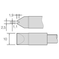 JBC C470043. Löstpitze für Kabel 1 mm, 1,1x10 mm, C470043